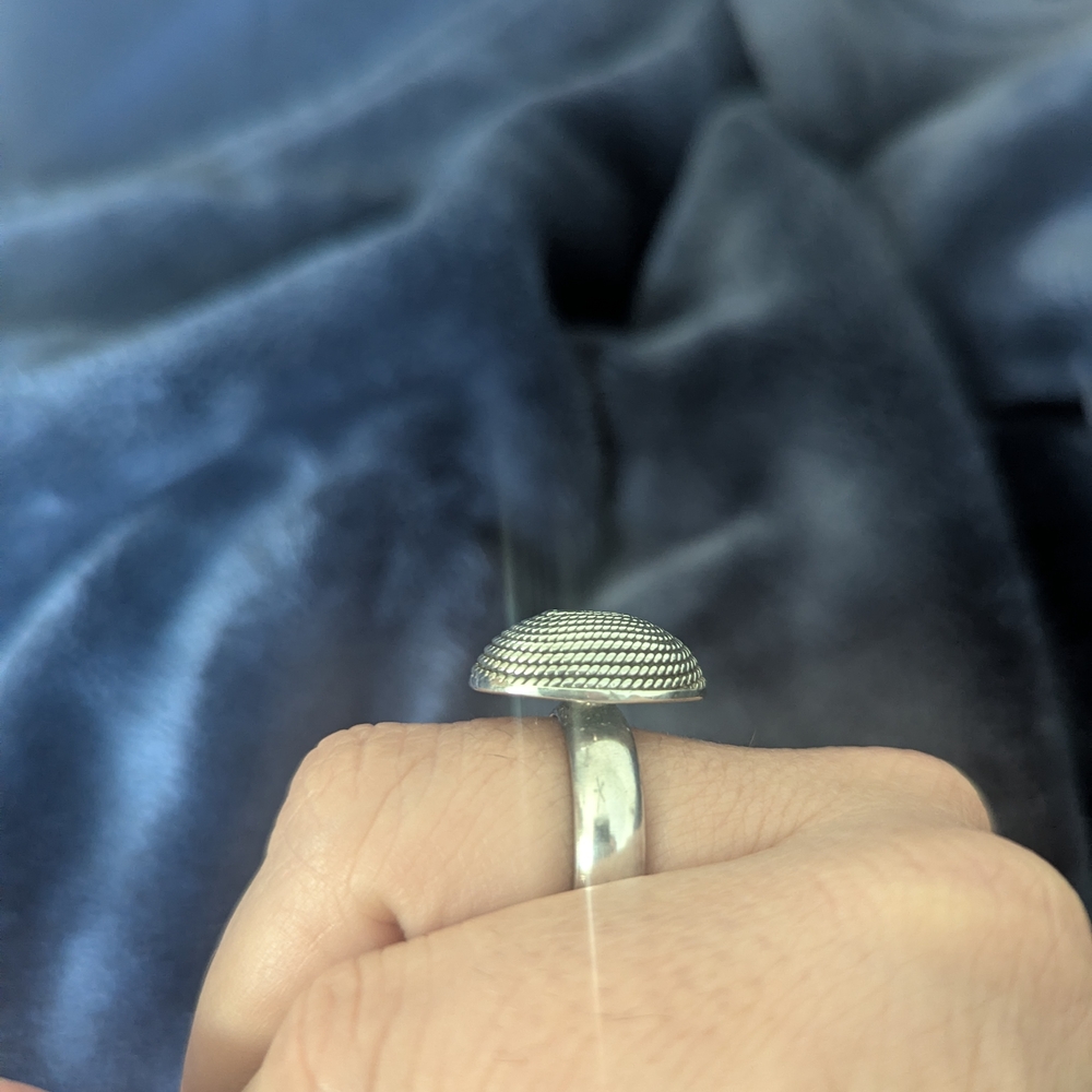 Silver Textured Ring Size 8 - Picture 3 of 7